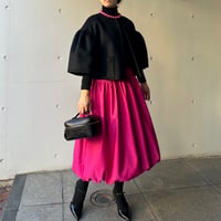 11-065    ビビッドピンク　バルーンスカート　ロング　フリー(Ｍ)