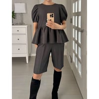13-036      ダークグレー　バミューダパンツ　 フリー（Ｌ）