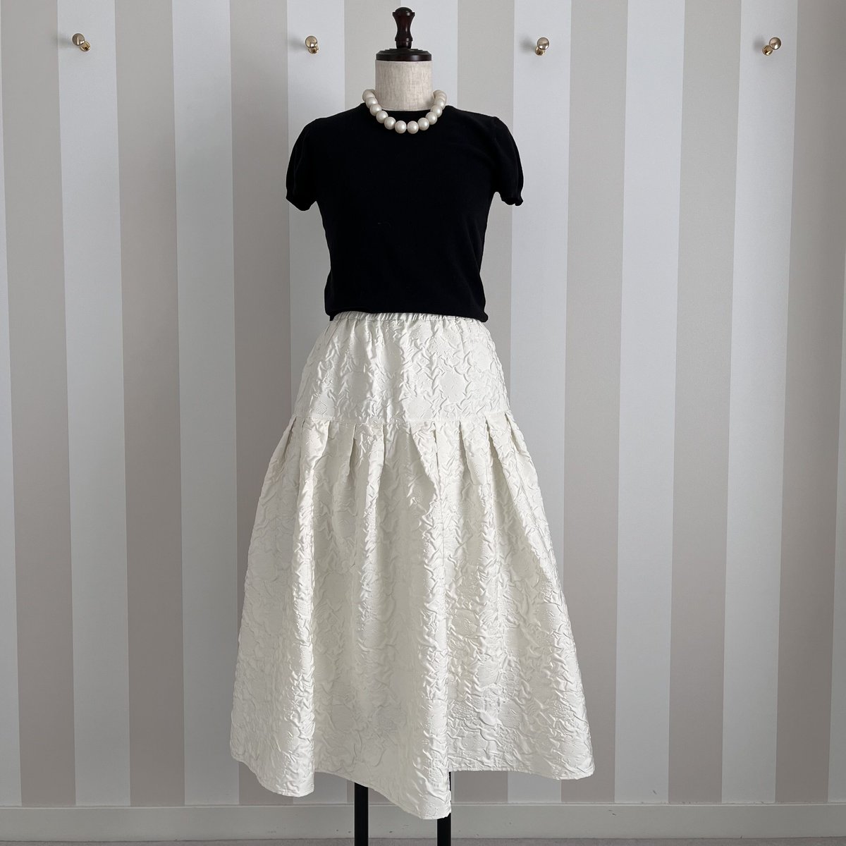 1-056 白ジャガード スカート セレクト商品 フリー | capriciousmie