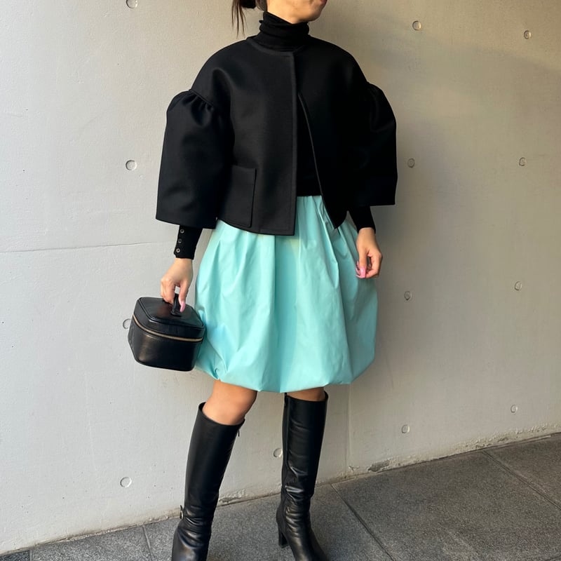 12-008 ティファニーブルー タックバルーンスカート フリー(M