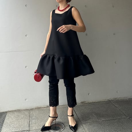 3-062    パールブラック　ホイップワンピース　ファスナー　Ｍ