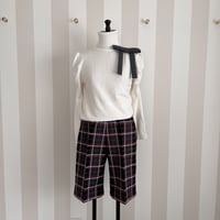 12-106   黒タータンチェック　バミューダパンツ　フリー(Ｍ)