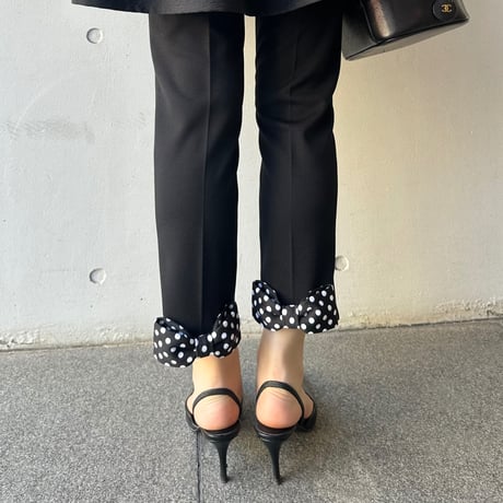 6-122   黒ハニカム×ドット　バックリボンレギパン　フリー（Ｌ）