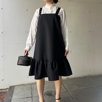 4-154     黒　キャミフリルワンピース　ＸＬ