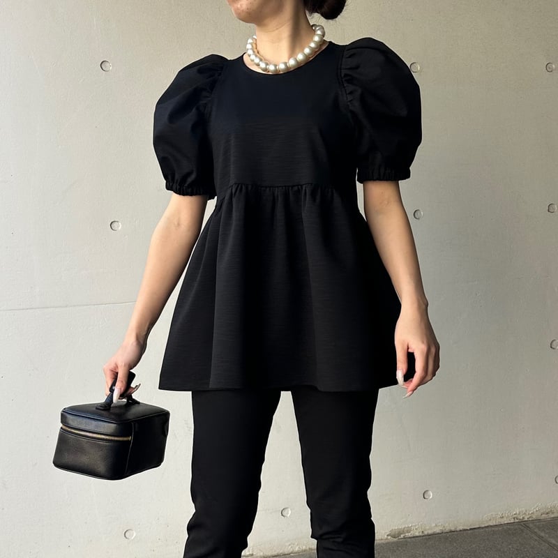 ENFOLDペプラムトップス ENFOLD - FLOWER PEPLUM-TOPS / ペプラムトップス / グレー / グレン