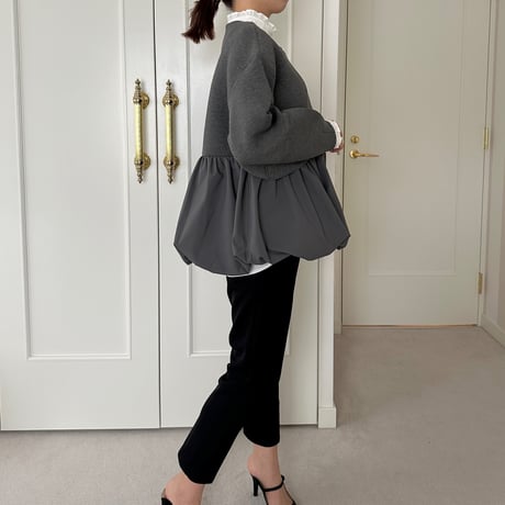 10-106   グレー　バルーンジャケット　セレクト商品　フリー