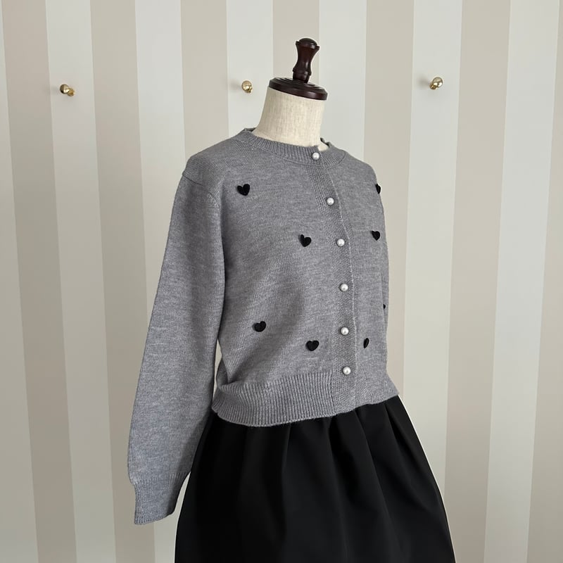 9-122 グレー ハートカーディガン セレクト商品 フリー | capriciousmie
