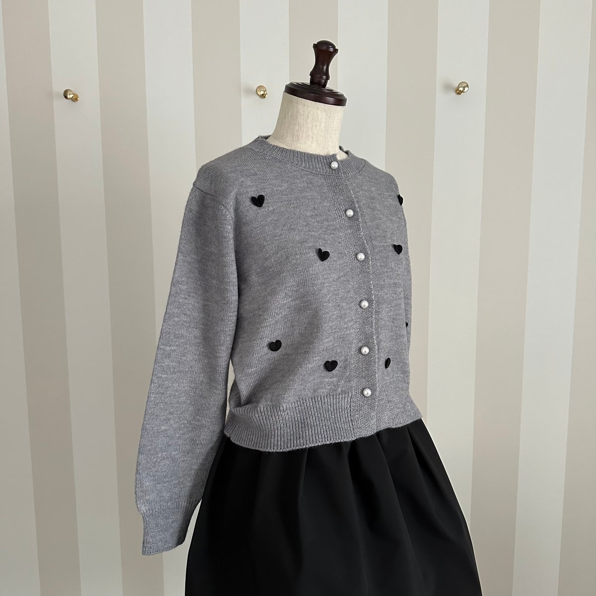 カーディガン　グレー 9-122 グレー ハートカーディガン セレクト商品 フリー | capriciousmie