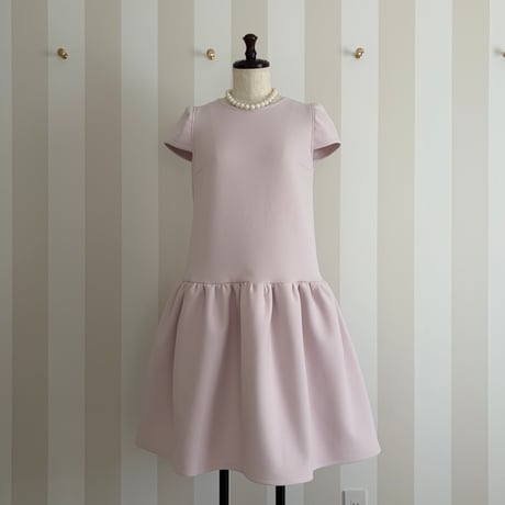 6-110    マカロンピンク　フリルワンピース　キャップスリーブ　ＳＭ