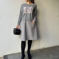 10-120    グレーウール風　ポケットスカート　フリー(Ｍ)