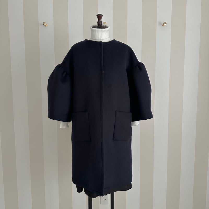 1-008 ネイビーウール×ドット MOMO フリー | capriciousmie