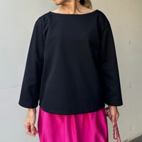 10-070  黒ハニカム　七分トップス　Ｍ　サンプル