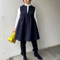 11-179    ネイビーウール　ノッチジレ   フリー(Ｍ)