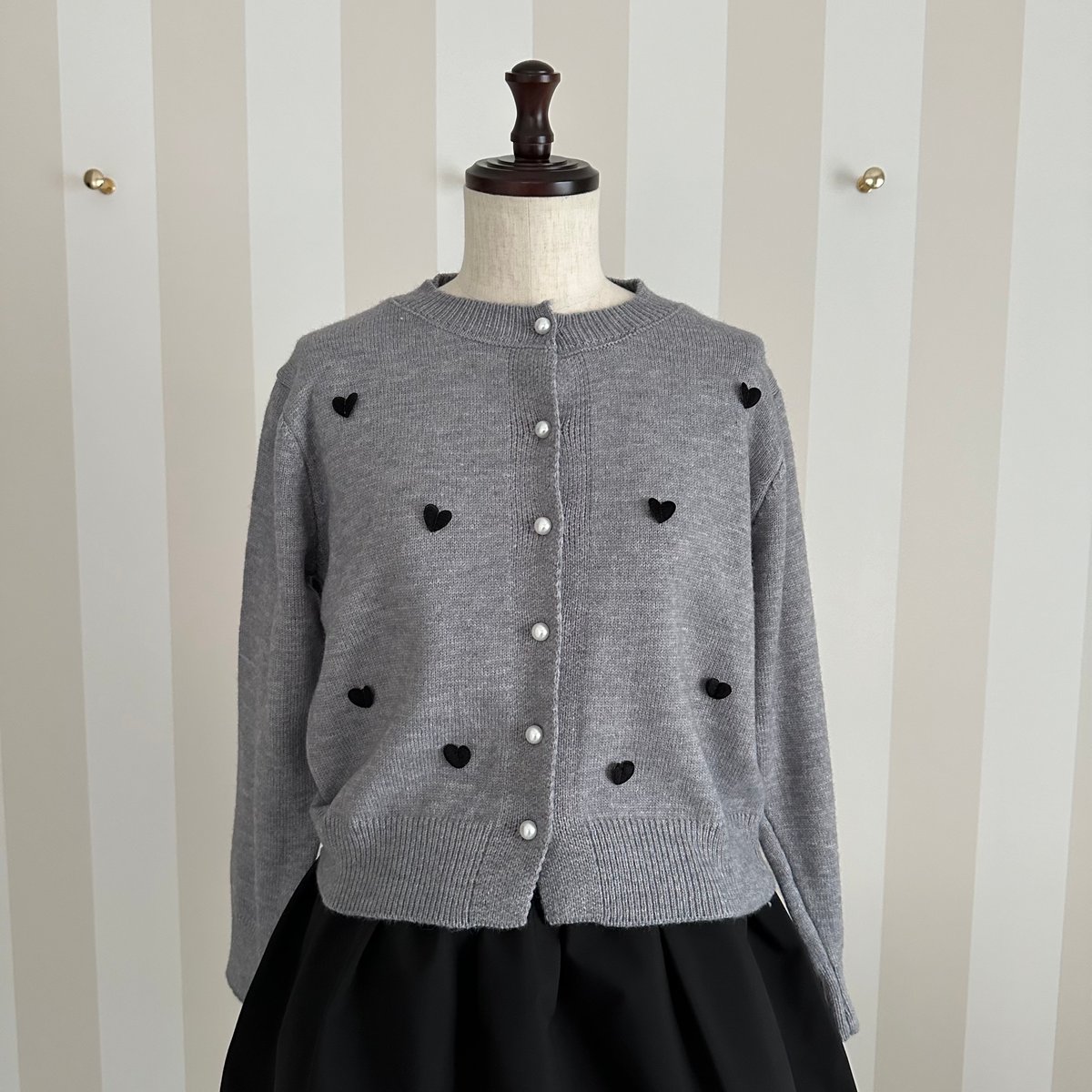 9-122 グレー ハートカーディガン セレクト商品 フリー | capriciousmie