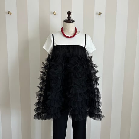 9-030      黒　　チュールチュニック　フリー(Ｍ〜Ｌ)　セレクト商品