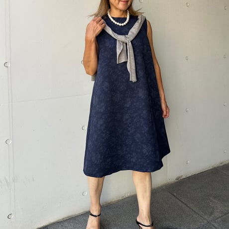 カプリシャスミー ワンピース 長袖パフトップス capriciousmie PUFFY JACQUARD CAMI ONEPIECE/パフィージャガードキャミ