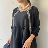 8-005    黒　ラインカーディガン　フリー　　セレクト商品