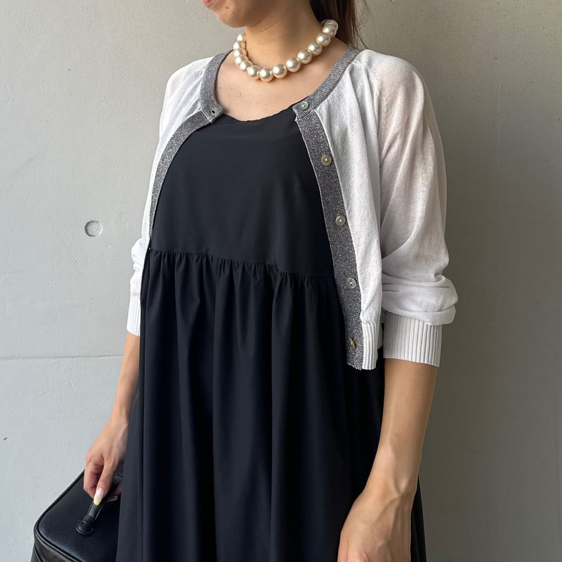 8-006 白 ラインカーディガン フリー セレクト商品 | capriciousmie