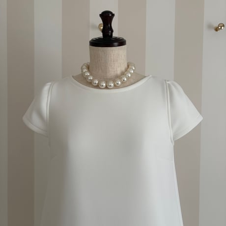 3-014    白　ホイップワンピース　キャップスリーブ　Ｍ