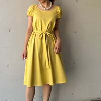 6-099    サンフラワー　パフリボンベルトワンピース　  Ｌ