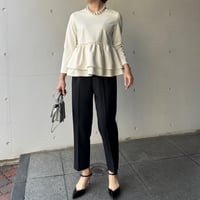 3-109    黒　センタープレスパンツ　フリー(Ｍ)