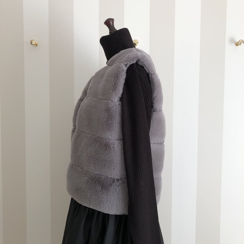 10-010 グレー エコファーベスト フリー セレクト商品 | capriciousmie