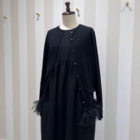 Ｓ-181    黒　フリンジチュールカーディガン　Ｍ