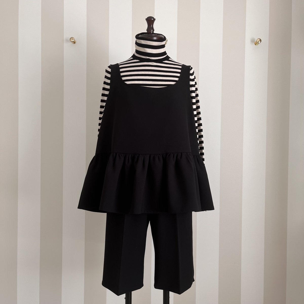 1-111 黒 バミューダパンツ フリー（L） | capriciousmie