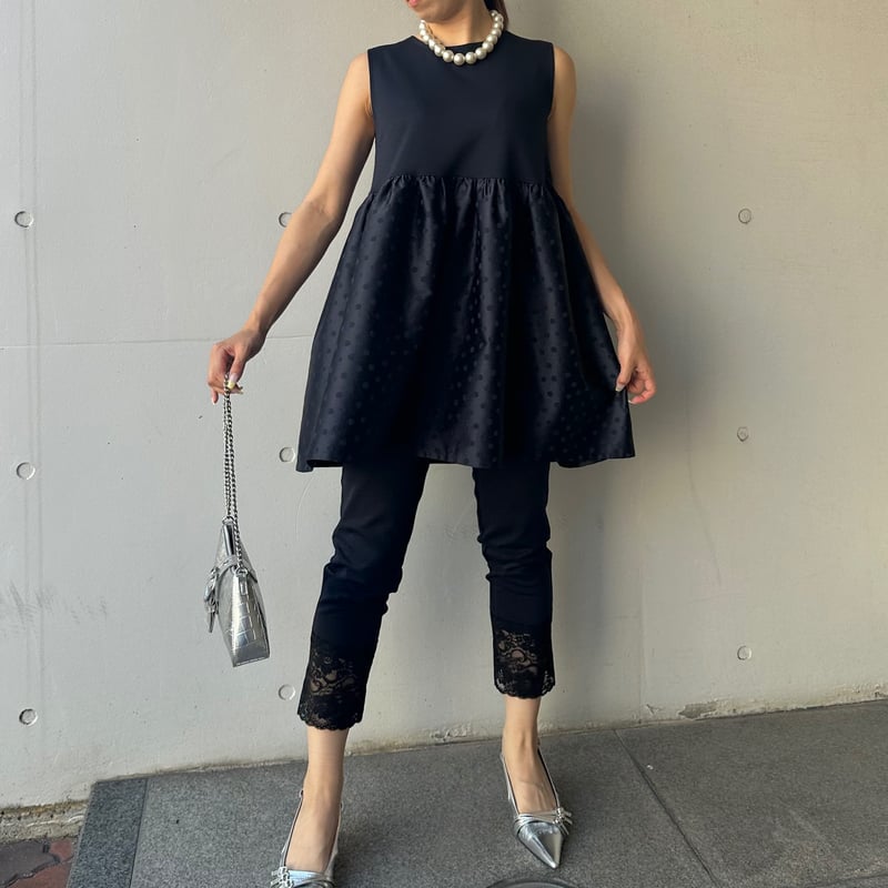 8-035 ネイビー レースレギンス フリー(M) | capriciousmie