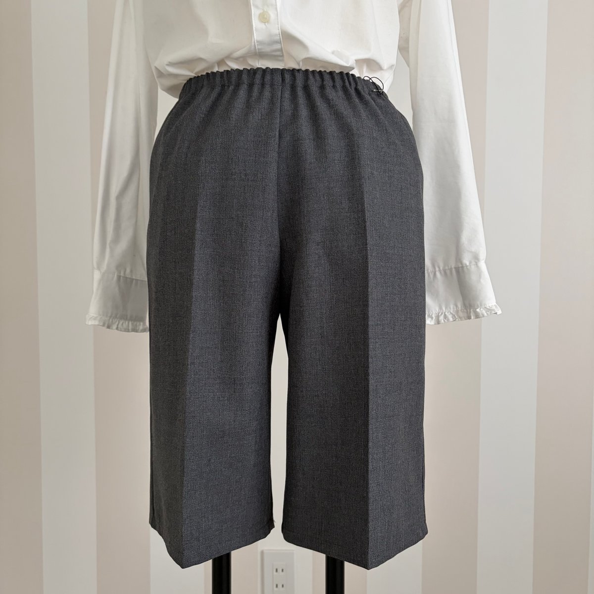 2-036 グレー バミューダパンツ フリー（L） | capriciousmie