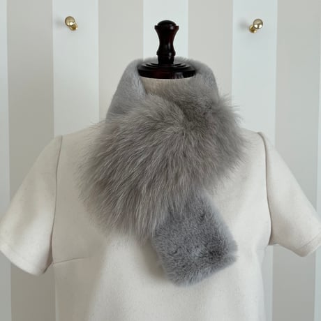 11-105    グレー　FOX×フェイクマフラー
