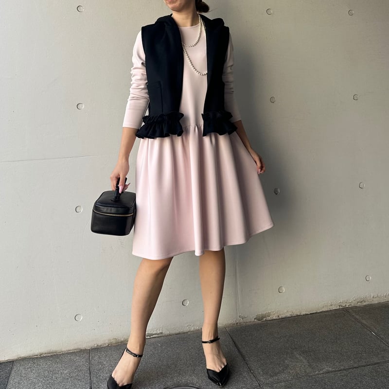 2-069 サクラ 長袖フリルワンピース M | capriciousmie