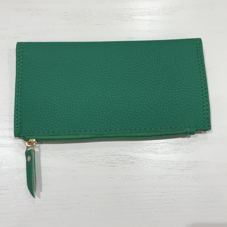 6-014  フラット長財布　グリーン
