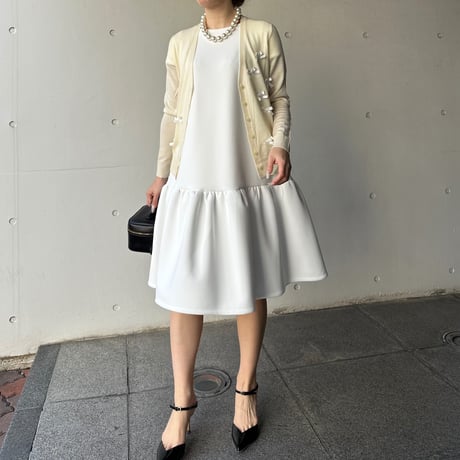 3-014    白　ホイップワンピース　キャップスリーブ　Ｍ