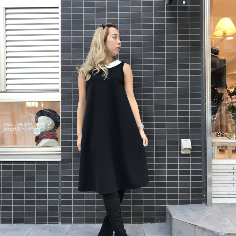 11-108 白襟 黒 Mimiワンピース L | capriciousmie 