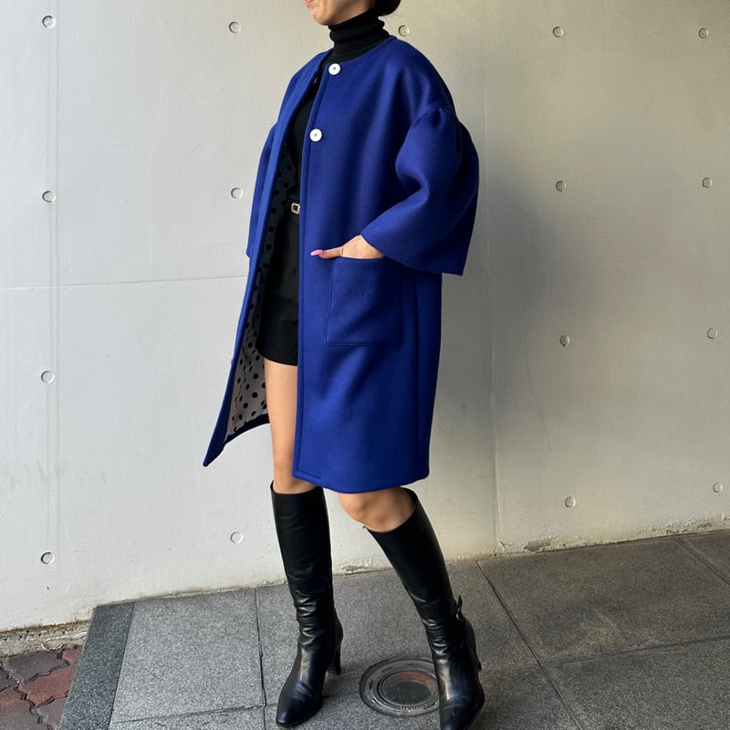 美品　セオリー ロイヤルブルー　コート フリーサイズ 2-230 ロイヤルブルー コート フリー | capriciousmie