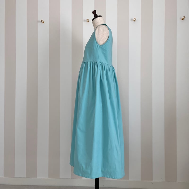 INGEBORG ティファニーブルー×薔薇のワンピース PINKY&DIANNE - スカーフプリントワンピース（ブルー