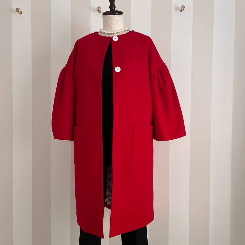 11-069 赤ウール×ドット MOMO フリー | capriciousmie