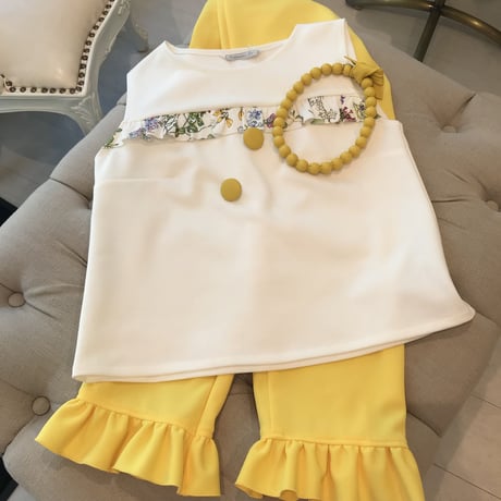 3-006  FABSTYLEレザーネックレス  イエロー