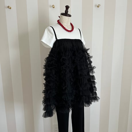 9-030      黒　　チュールチュニック　フリー(Ｍ〜Ｌ)　セレクト商品
