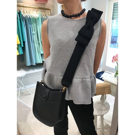 6-137  黒 リボン バッグストラップゴールド金具
