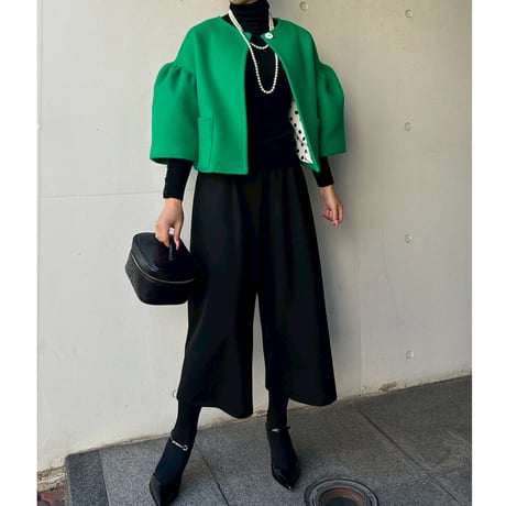 1-114    黒ハニカム　ガウチョパンツ　フリー（Ｌ）