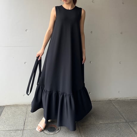7-019    黒　リボンベルトワンピース　Ｌ