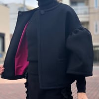 12-115    黒ウール×ピンク　ポケットＫＩＲＩ　フリー(Ｍ)