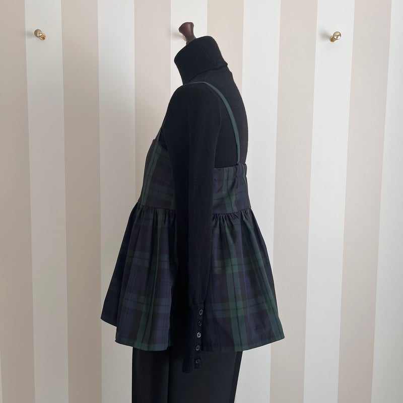 1-123 ブラックウォッチチェック キャミギャザーベスト M | capriciousmie