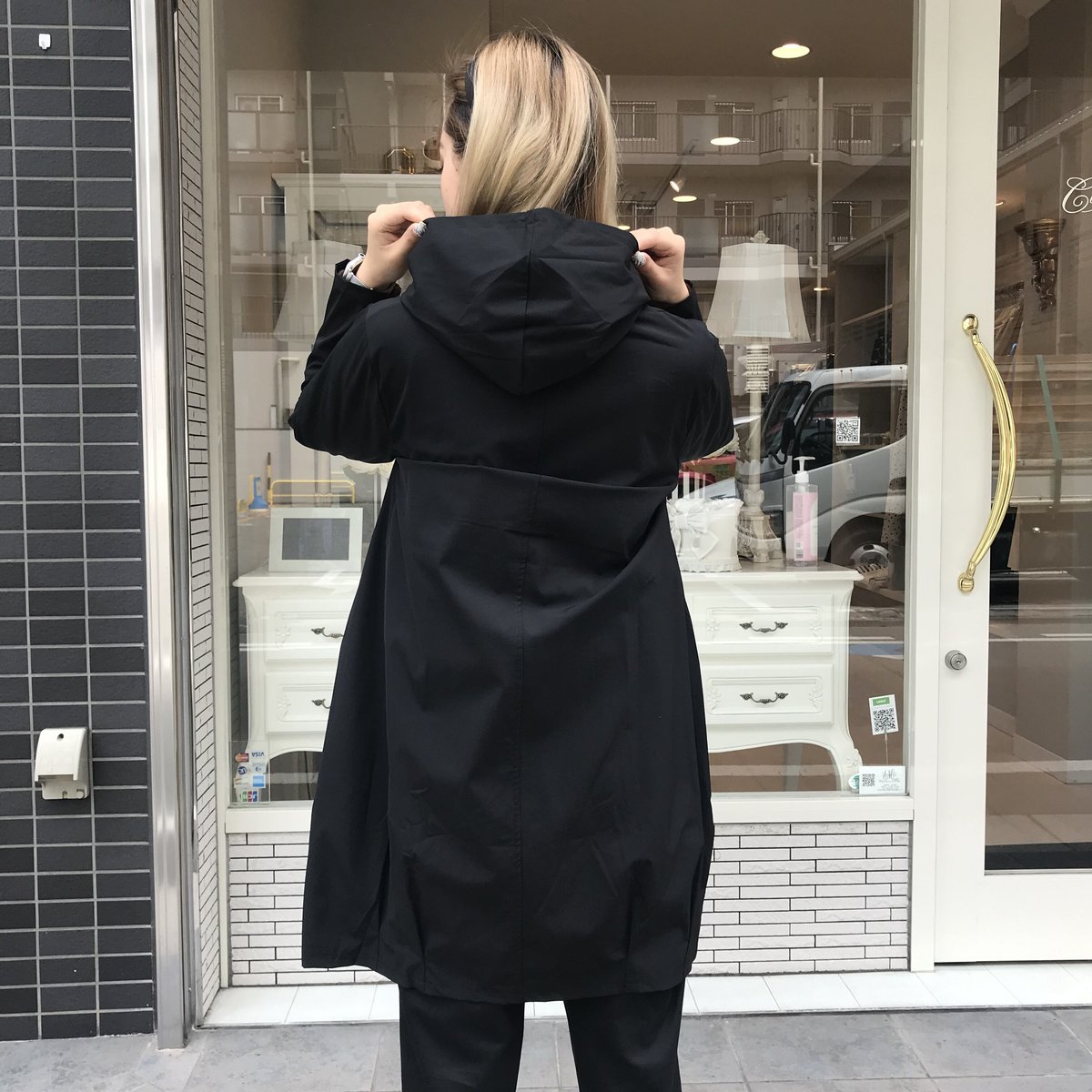 Zegna レザースプリングコート　ML 黒 ラク軽トレンチ】ラグランスリーブスプリングコート | LAUTREAMONT