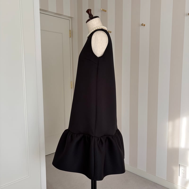 2-009 パールブラック ホイップワンピース XL | capriciousmie