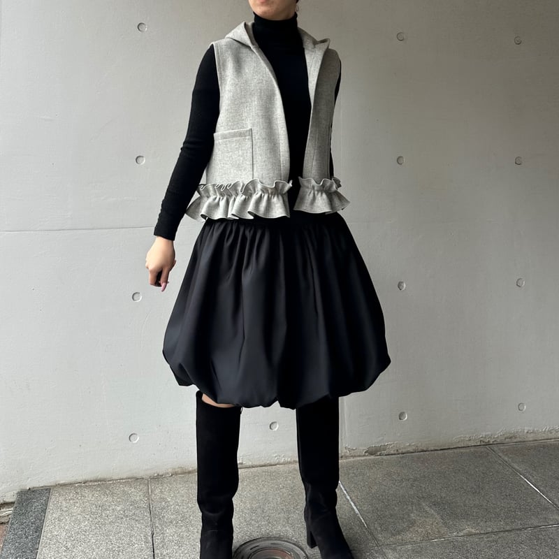 2-060 黒 バルーンスカート フリー(M) | capriciousmie