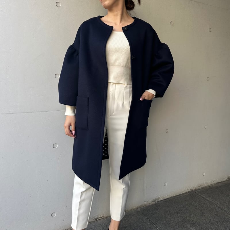 1-008 ネイビーウール×ドット MOMO フリー | capriciousmie