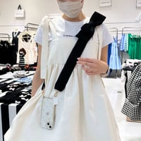 6-124   リボンバッグストラップ　シルバー金具　108cm
